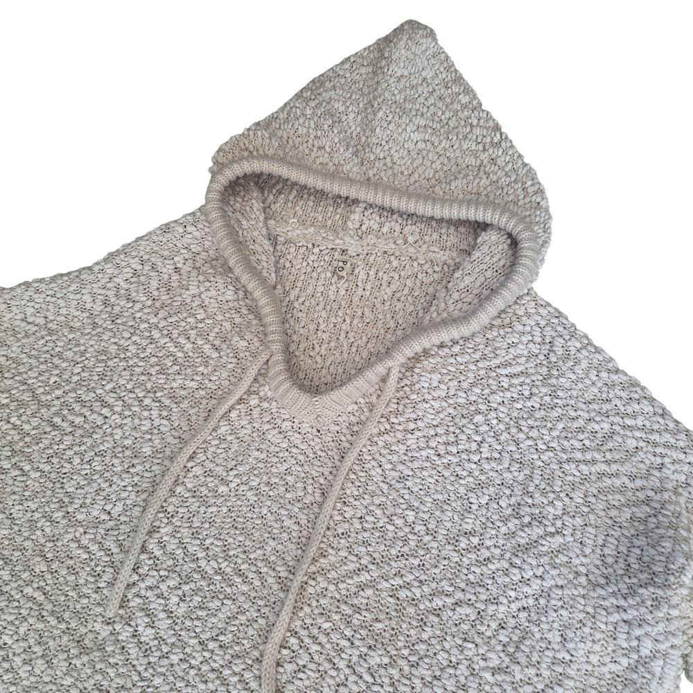 POL Cozy Popcorn Chenille Knit Hoodie Sweater Oversized Soft Warm Boho Lounge M